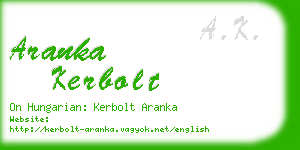 aranka kerbolt business card